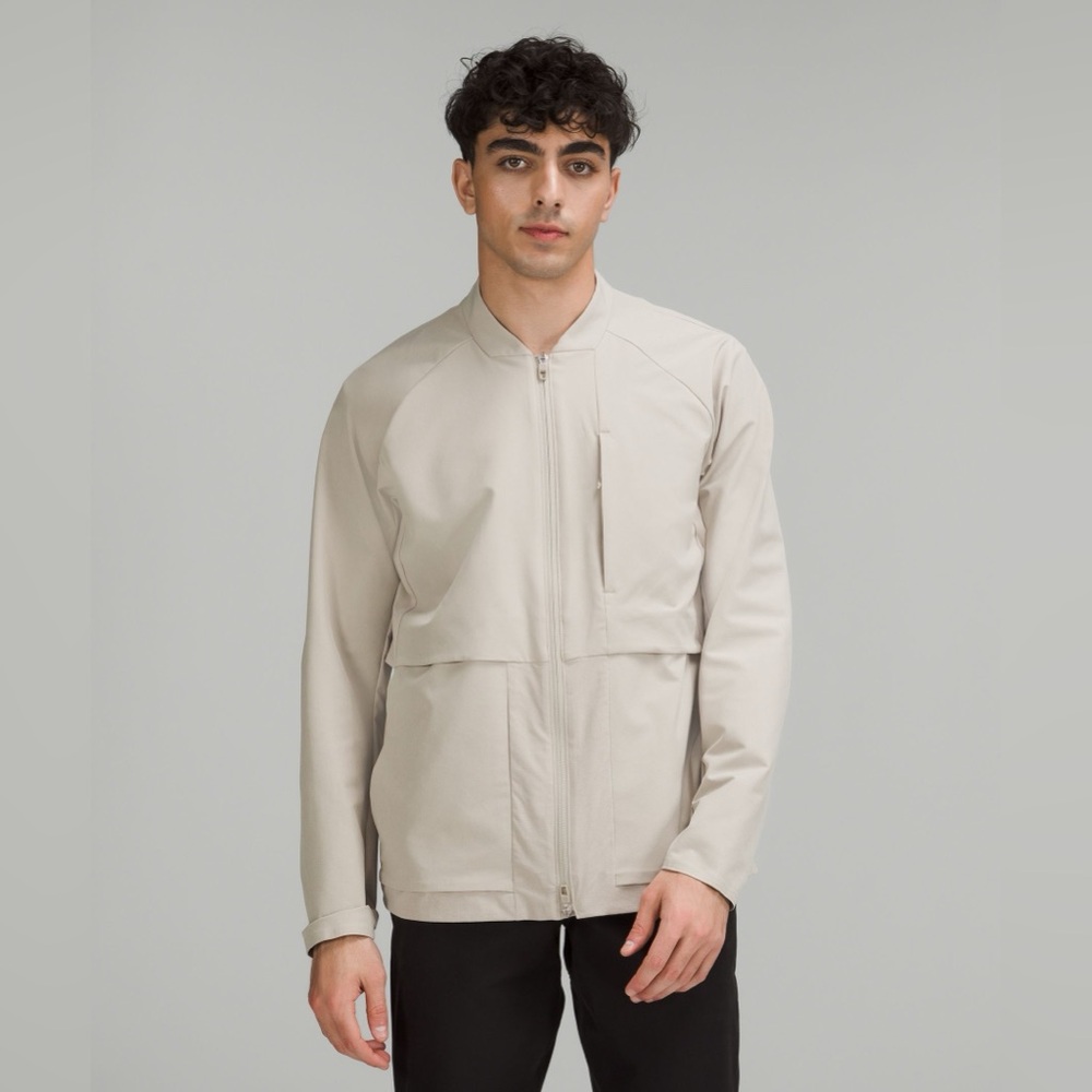 Men's Lululemon Athletica Warp Light Bomber Jacket Raw Linen Beige Jacket M